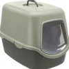Maison de toilette pour chat coloris gris et vert avec couvercle recyclé Trixie Vico - 40 x 40 x 56 cm