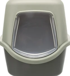 Maison de toilette pour chat coloris gris et vert avec couvercle recyclé Trixie Vico - 40 x 40 x 56 cm