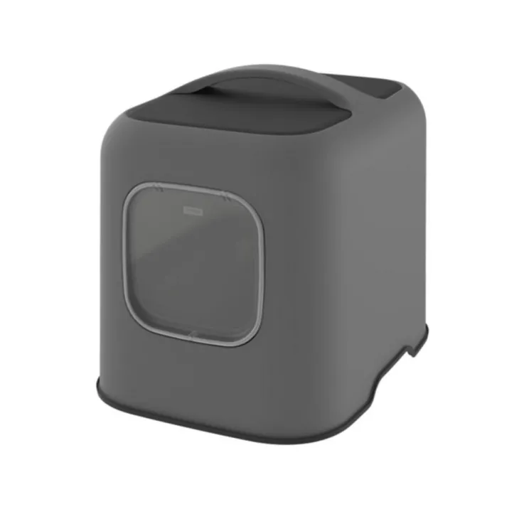 Maison de toilette pour chat coloris anthracite Rhoto Biala - 44,3 x 39,50 x 51 cm