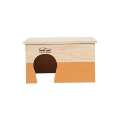Maison en bois Home rectangle taille XL orange 35x28x20 cm