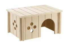 Maison rectangulaire pour cochon dinde coloris marron en bois