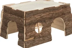 Maison rustique pour petits animaux coloris marron en bois tilde - 39 x 22 x 29 cm