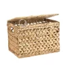 Malle de rangement coloris beige en jacinthe d'eau - 36 x 26 x 26 cm