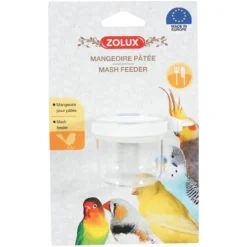 Mangeoire à pâtée pour les oiseaux en plastique coloris transparent Zolux - 5,5 x 7 x 4,5 cm