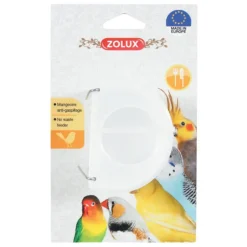 Mangeoire anti-gaspillage pour les oiseaux en plastique coloris blanc Zolux - 7 x 6 x 4,3 cm