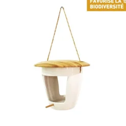 Mangeoire palz en bois et céramique Ø 18 x H 13,8 cm