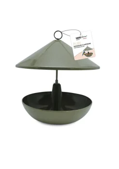 Mangeoire pour oiseaux coloris gris en métal Plibi Cloiseau