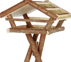 Mangeoire sur pied en bois naturel avec toit Trixie - 48 x 27 x 46/130 cm