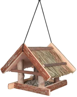 Mangeoire suspendue pour oiseaux de la nature en bois d'écorce Trixie - 25 x 25 x 25 cm