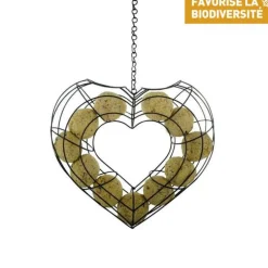 Mangeoire valentine pour boules de graisse en métal