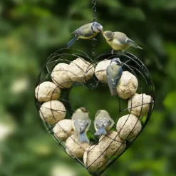 Mangeoire valentine pour boules de graisse en métal