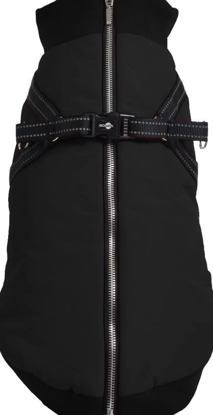 Manteau pour chien coloris noir avec harnais intégré Bobby Easy - Taille 34S