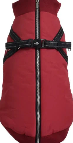 Manteau pour chien coloris bordeaux avec harnais intégré Bobby Easy - Taille 48L