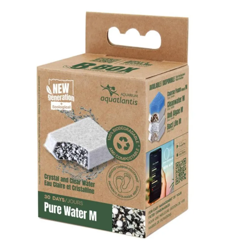 Masse filtrante pour aquarium coloris blanc Aquatlantis B-Box pure water charbon actif - Taille M