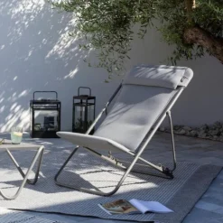 Maxi Transat BeComfort® tube titane silver Lafuma Mobilier - 62 x 83 x 94 cm