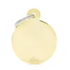 Médaille basic grand cercle pour chien en laiton doré