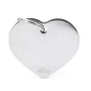 Médaille basic grand cœur pour chien en laiton argenté
