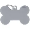 Médaille basic os XL pour chien en aluminium gris