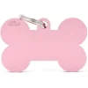 Médaille basic os XL pour chien en aluminium rose