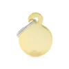 Médaille basic petit cercle pour chien en laiton doré