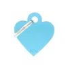 Médaille basic petit cœur pour chien en aluminium bleu azur