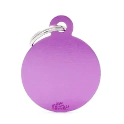 Médaille en aluminium violet MyFamily Basic grand cercle