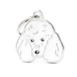 Médaille friends pour caniche blanc en métal