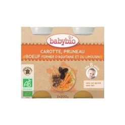 Menu du jour carotte pruneau et bœuf Babybio 2 x 200 g