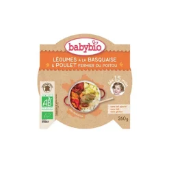 Menu du jour poulet Basquaise et riz Babybio 260 g