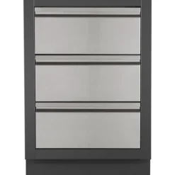 Meuble 3 tiroirs pour plancha coloris gris Napoleon