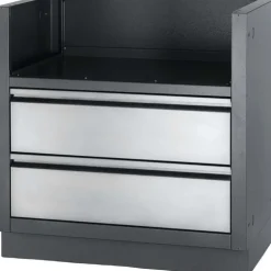 Meuble encastrable pour plancha coloris gris argent Napoleon