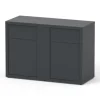 Meuble pour aquarium en bois coloris gris foncé 2 portes Aquatlantis Sublime Ultra 120 - 120 x 50 x 83 cm
