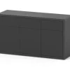 Meuble pour aquarium en bois coloris noir 3 portes Aquatlantis Sublime Ultra 150 - 150 x 50 x 83 cm