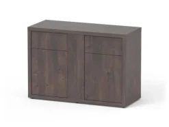 Meuble pour aquarium en bois coloris chêne foncé 2 portes Aquatlantis Sublime Ultra 120 - 120 x 50 x 83 cm