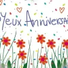 Mini carte "Joyeux anniversaire" - Éditions Titi Pinson - 9x6 cm
