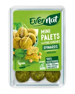 Mini palets aux pois chiches bio Evernat Épinards - 150 g