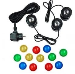 Mini-spots pour bassin LED, spéciale subaquatique, AQUA NOVA BASSIN - modèle NPL1, lot de 3