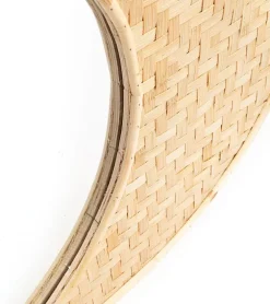 Miroir décoratif ovale en bambou tressé - 70 x 50 cm