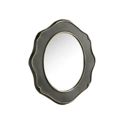 Miroir ovale ondulé en métal brun antique - 30,5 x 1,5 x 28 cm