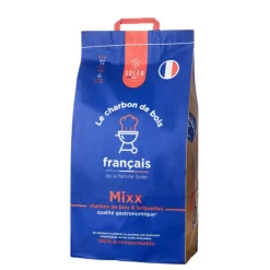 Mélange de charbon de bois et briquettes issus de bois français gamme gastronomique Soler - 8 kg