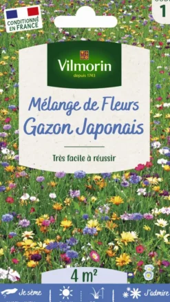Mélange de fleurs Gazon Japonais Vilmorin - graines à semer pour 4 m² de surface