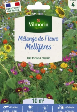 Mélange de fleurs mellifères Vilmorin - graines à semer pour 10 m² de surface