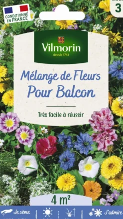 Mélange de fleurs pour balcon Vilmorin - graines à semer pour 4 m² de surface
