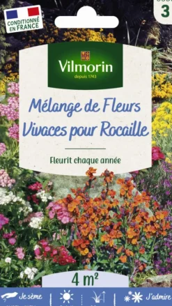 Mélange de fleurs Vivaces pour Rocaille Vilmorin - graines à semer