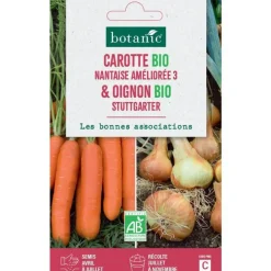 Mélange de graines carotte nantaise ameliorée bio et de oignon stuttgarter bio botanic® - graines à semer