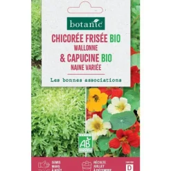 Mélange de graines chicoree frisée wallone bio et de capucine naine variée bio botanic® - graines à semer