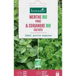 Mélange de graines menthe vraie bio et de coriande cultivée bio botanic® - graines à semer