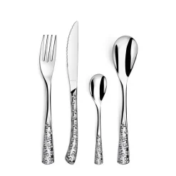 Ménagère de 30 couverts en inox Coffret Bouquet motifs fleurs