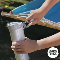 Mousqueton pour hamac, voile d'ombrage ou cordage Ø8mm coloris gris en inox Gard&Rock - 8x4x0.8cm