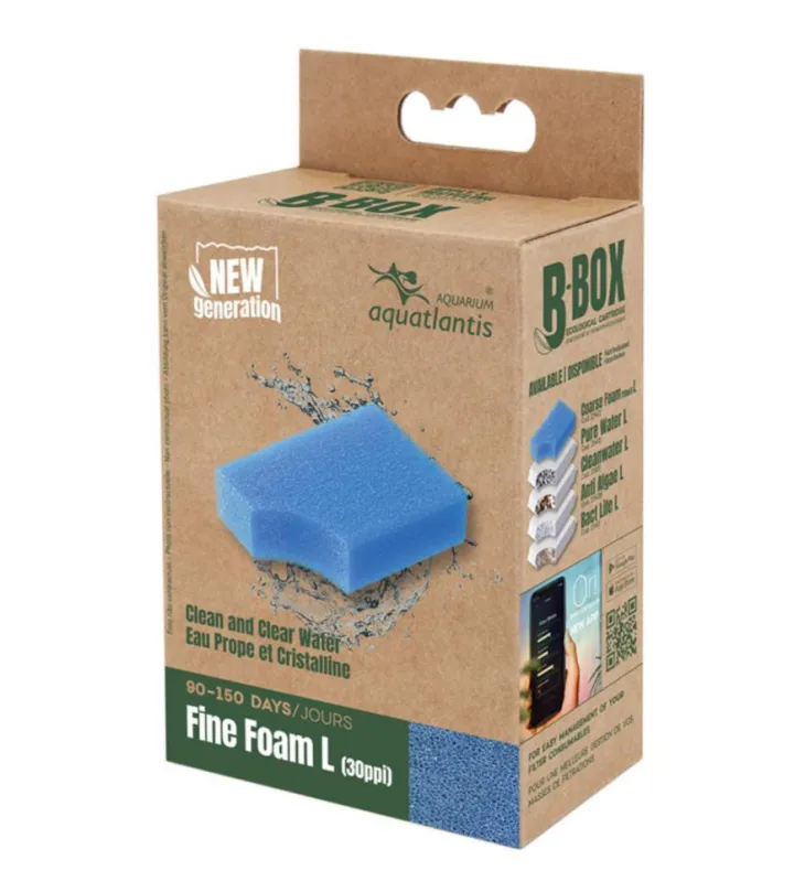 Mousse de filtration fine pour aquarium coloris bleu Aquatlantis B-Box fine foam - Taille L